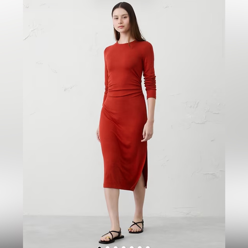 Banana Republic Factory Rust Red Midi Dress